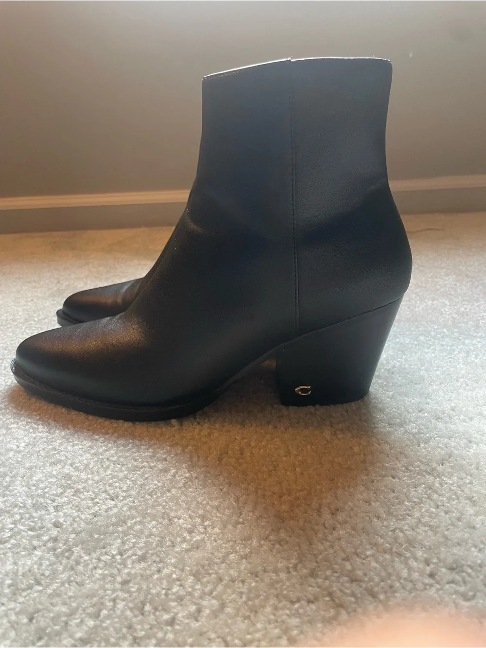 Coach black booties 8.5